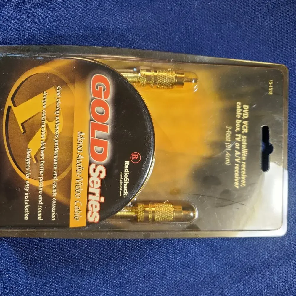 Radio Shack Mono/Audio Cable - Gold Series 3' NEW #15-1518